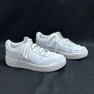 Kids White Nike Air Force 1 Sneakers